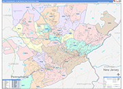 East Stroudsburg Metro Area Wall Map Color Cast Style
